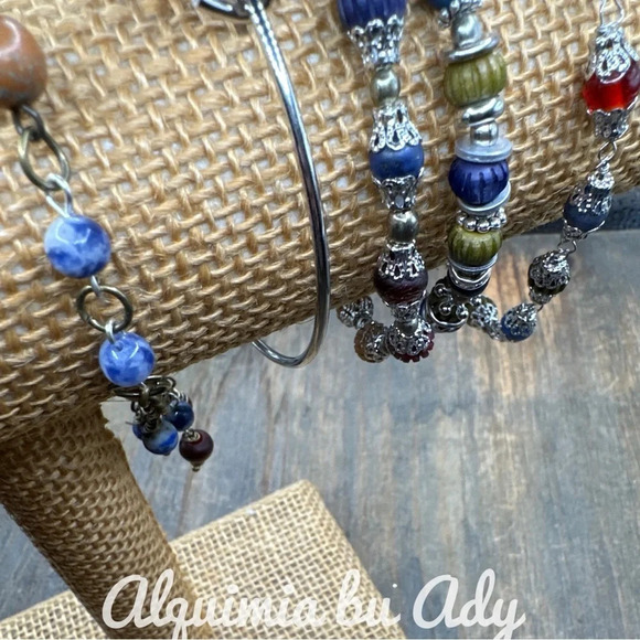 Sodalite handmade charms adjustable rosary link chain bracelet western rodeo - Picture 6 of 10